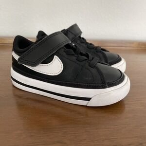 6C Nike Court Legacy Shoes - Black/ White Baby Nike Leather Shoes Size